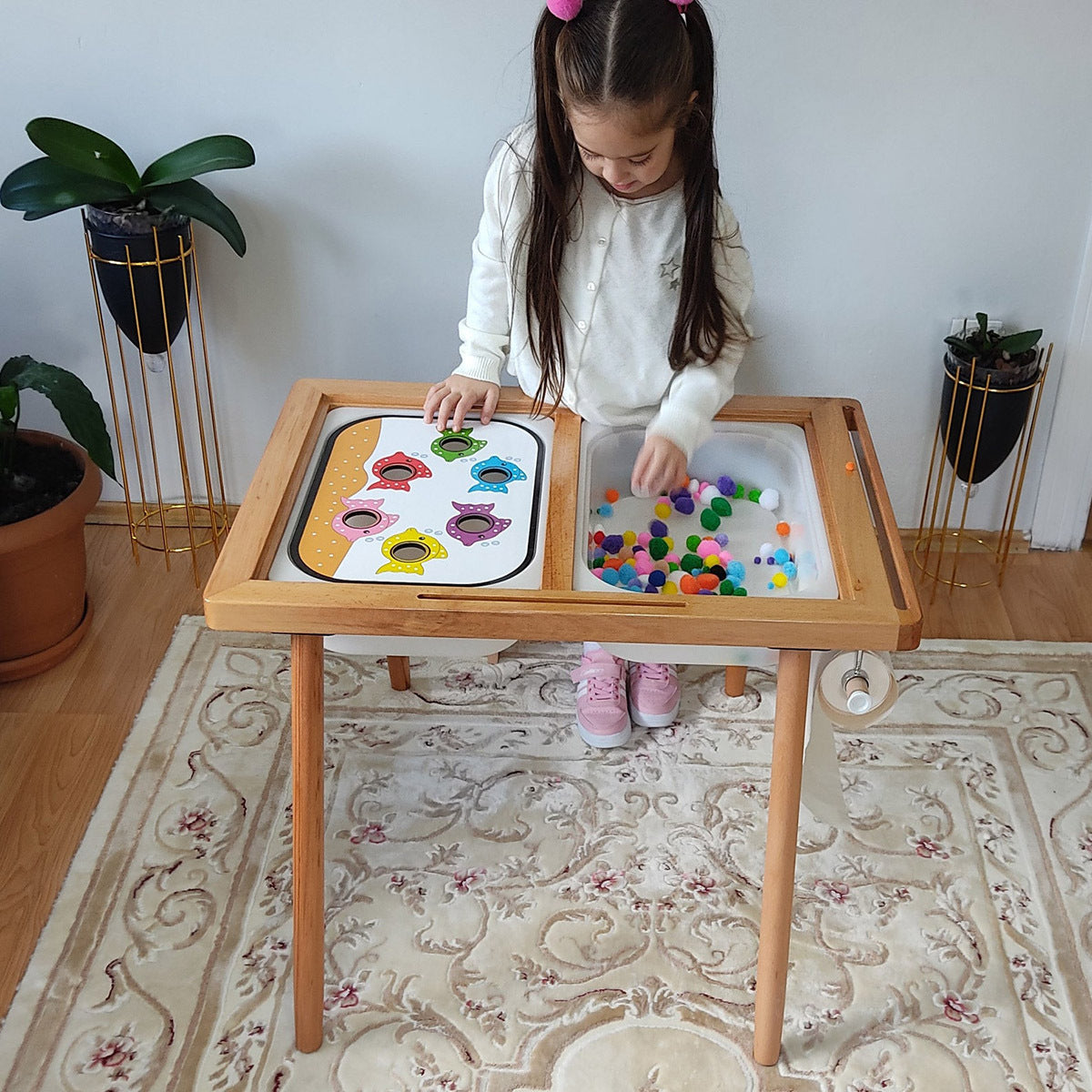 CalmSprouts Montessori Sensory Tray Board – Fine Motor Learning Game (Colors & Numbers)