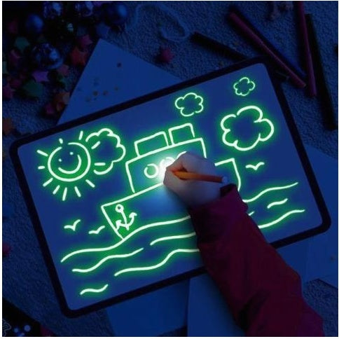 Child using an Educational Toy Drawing Pad 3D to create glowing sketches—perfect for creative play and artistic skill development