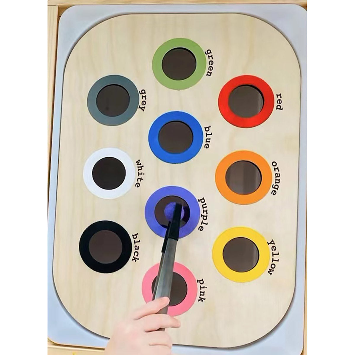 CalmSprouts Montessori Sensory Tray Board – Fine Motor Learning Game (Colors & Numbers)